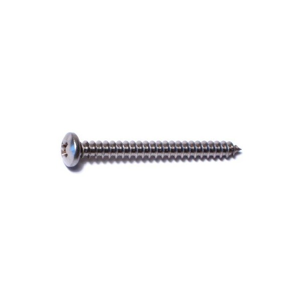 Midwest Fastener Sheet Metal Screw, #8 x 1-3/4 in, 18-8 Stainless Steel Pan Head Phillips Drive, 15 PK 77628 - main